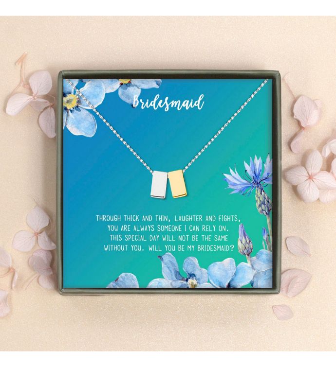 Bridesmaid Eternity Cube Wedding Gift Necklace